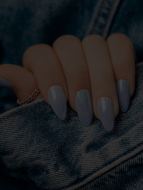 Blue nail manicure. Stylish pastel blue