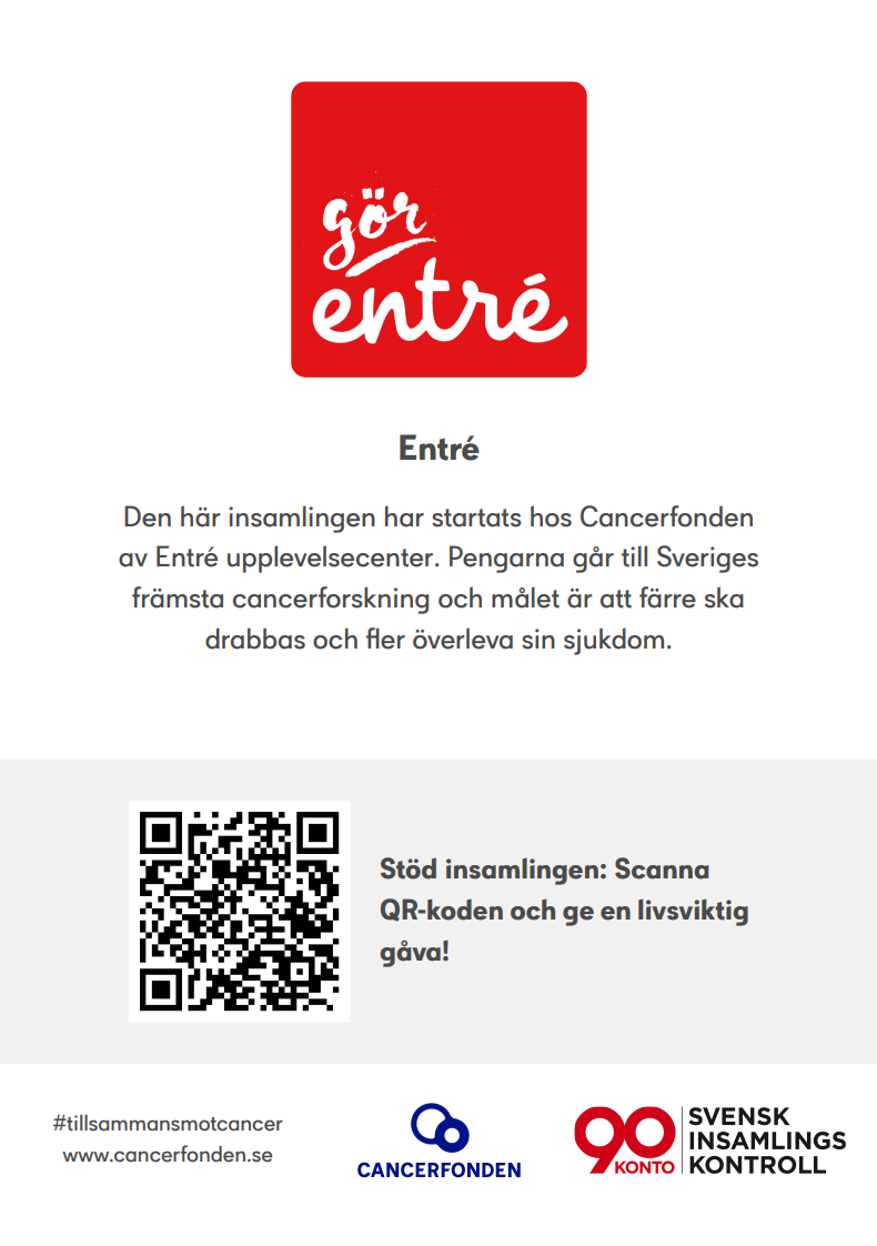 Entré insamling till Cancerfonden