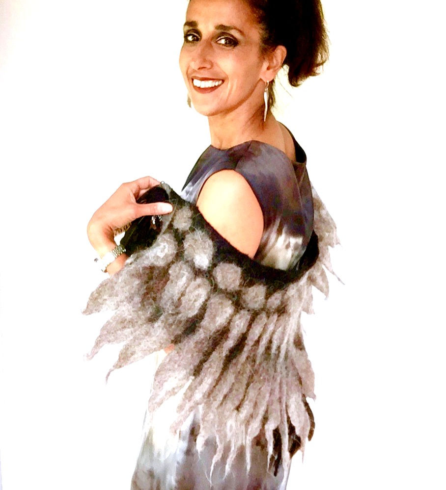 Thumbnail: Felted Owl Wings Cape