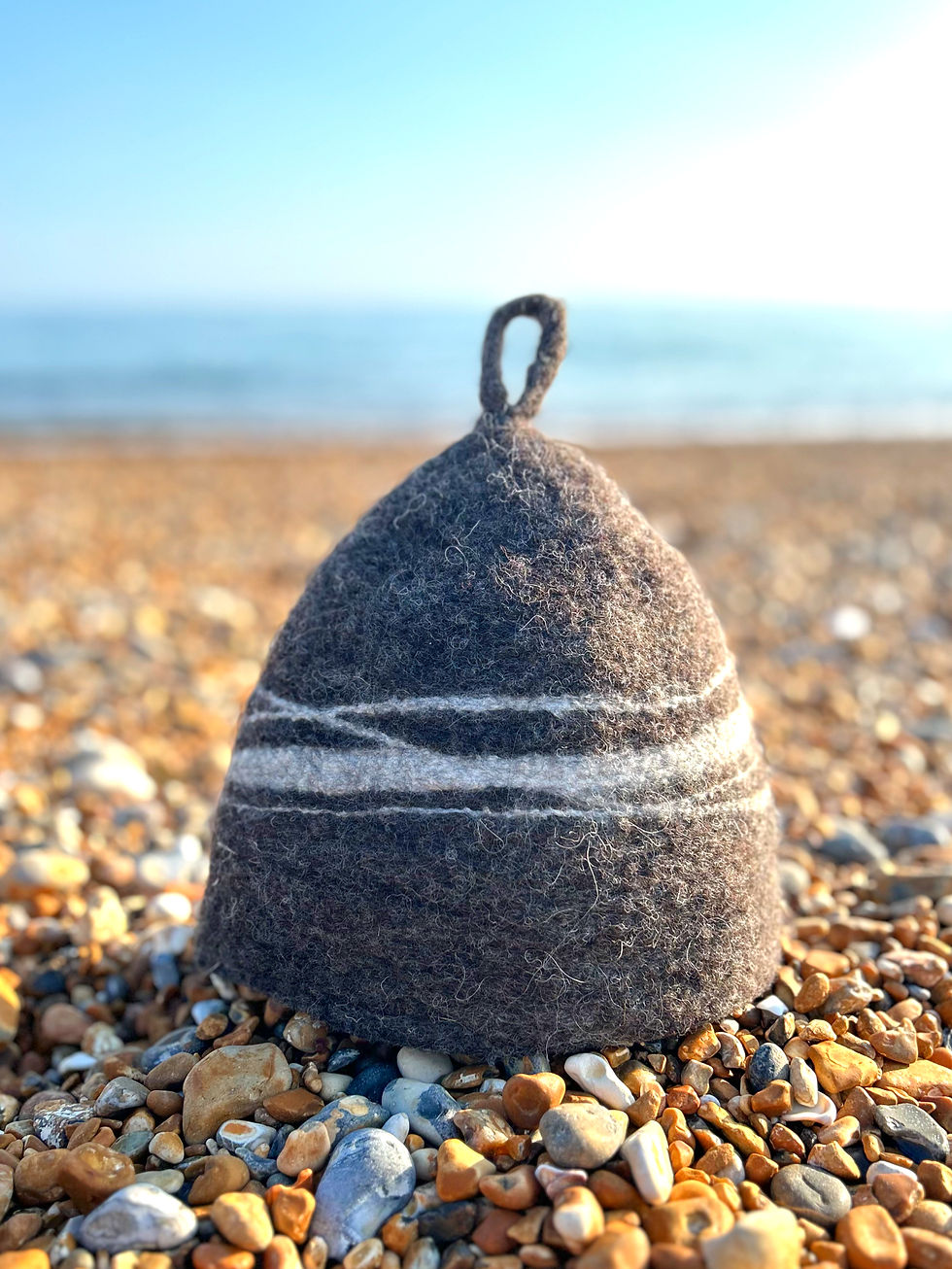 Thumbnail: Pebble Sauna Hats: natural wool