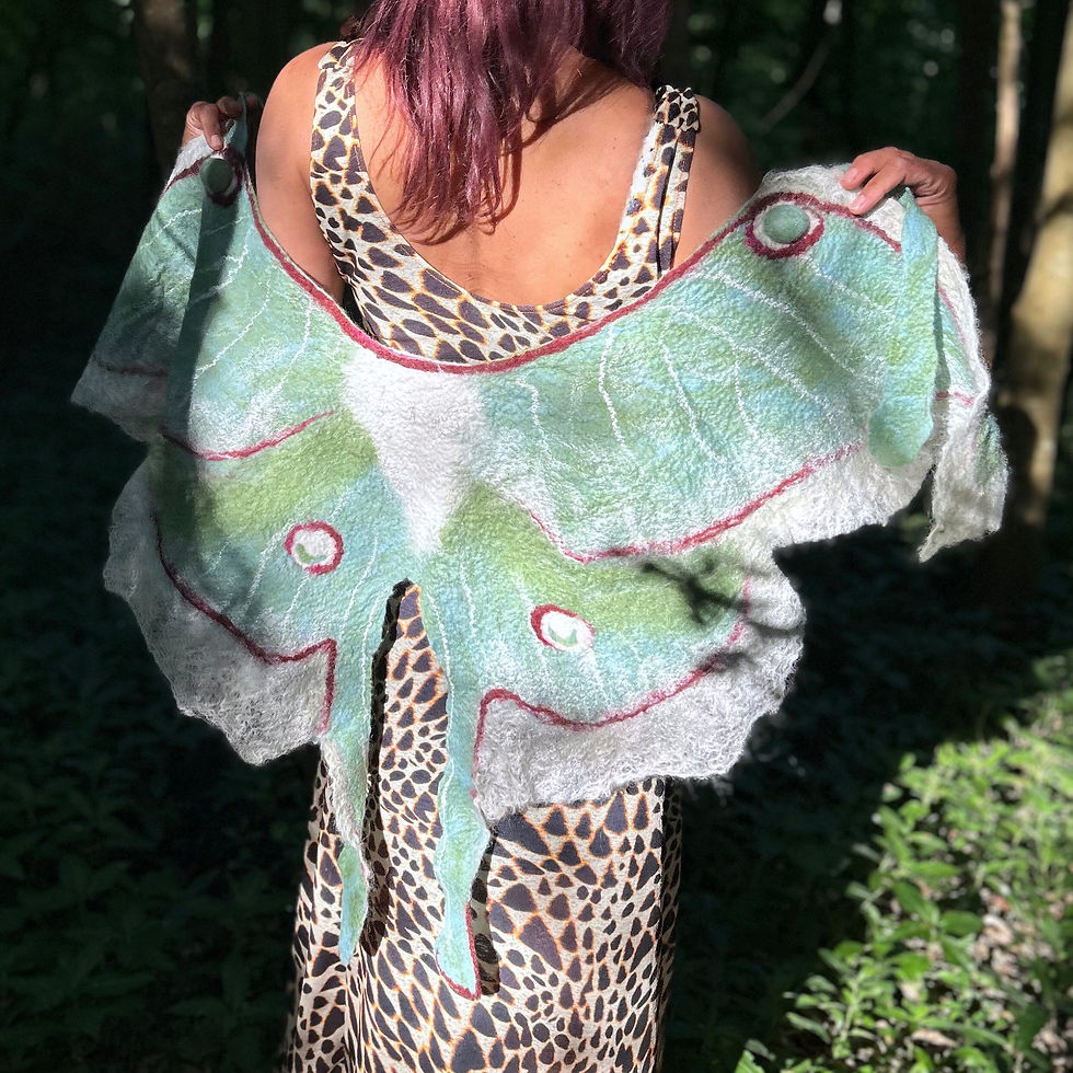 Thumbnail: Luna moth wings felted cape