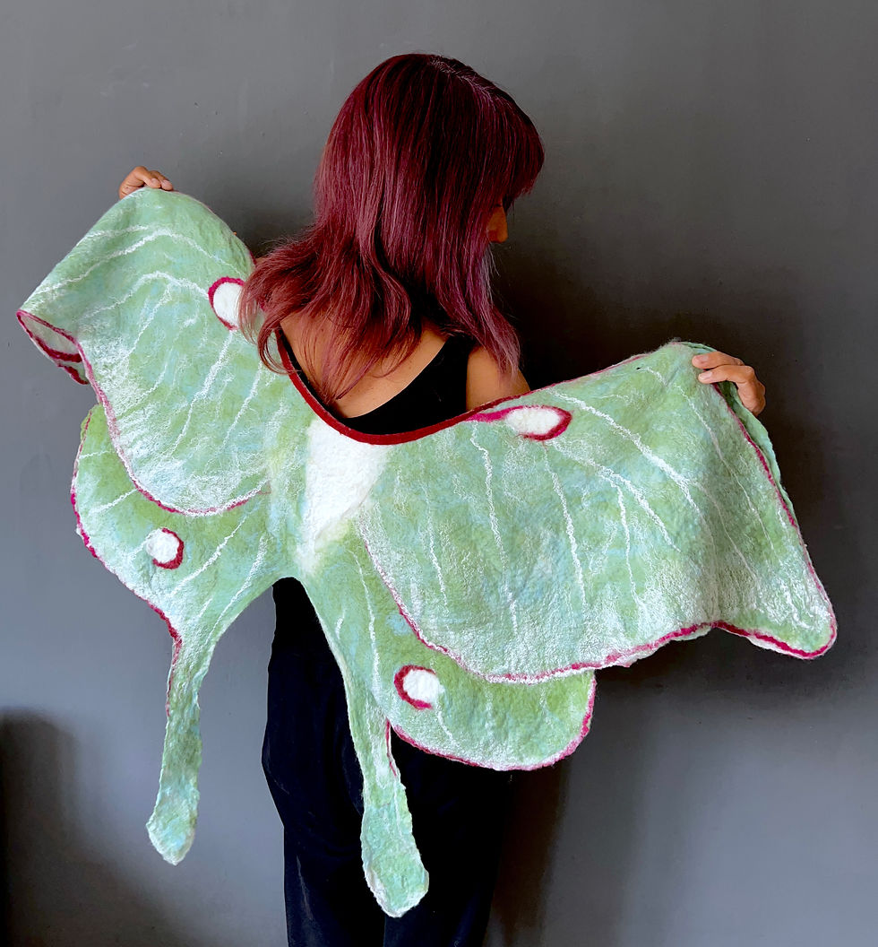 Thumbnail: Luna moth wings felted cape