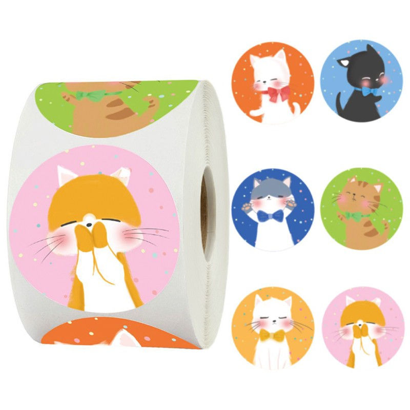 Kids Cute Cartoon Sticker Label Children Room Decoration Cat Praise Nursery
