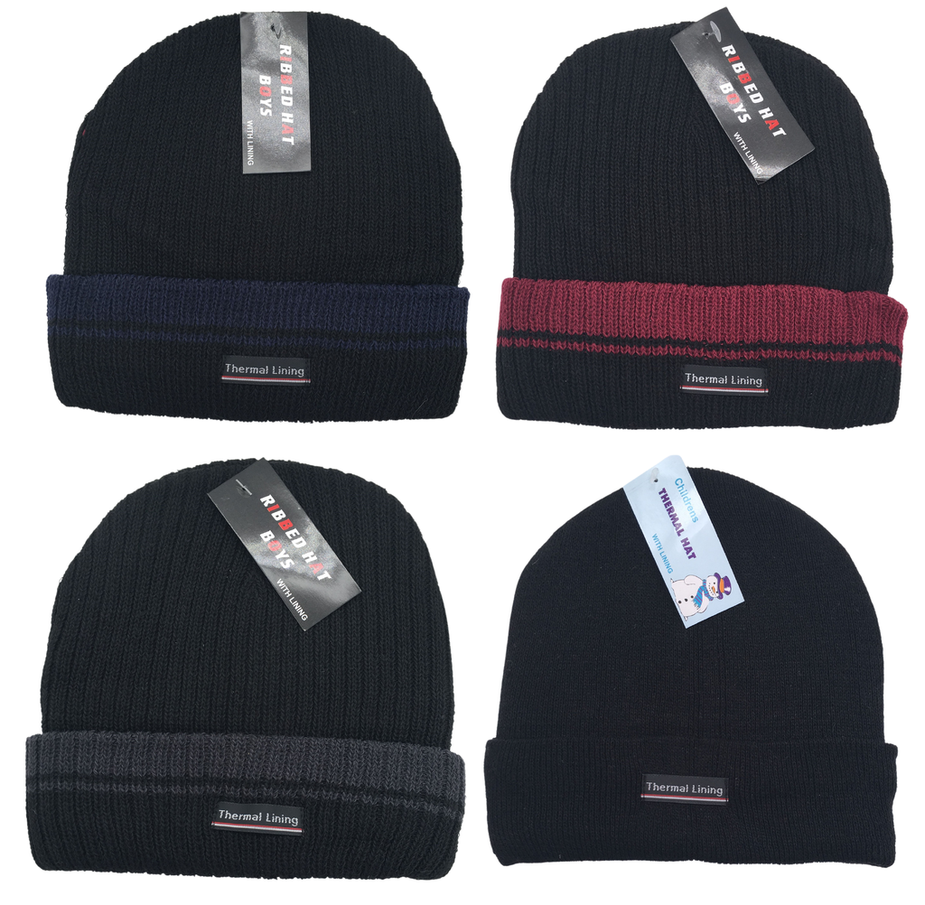Mens Heavy Ribbed Hat With Lining