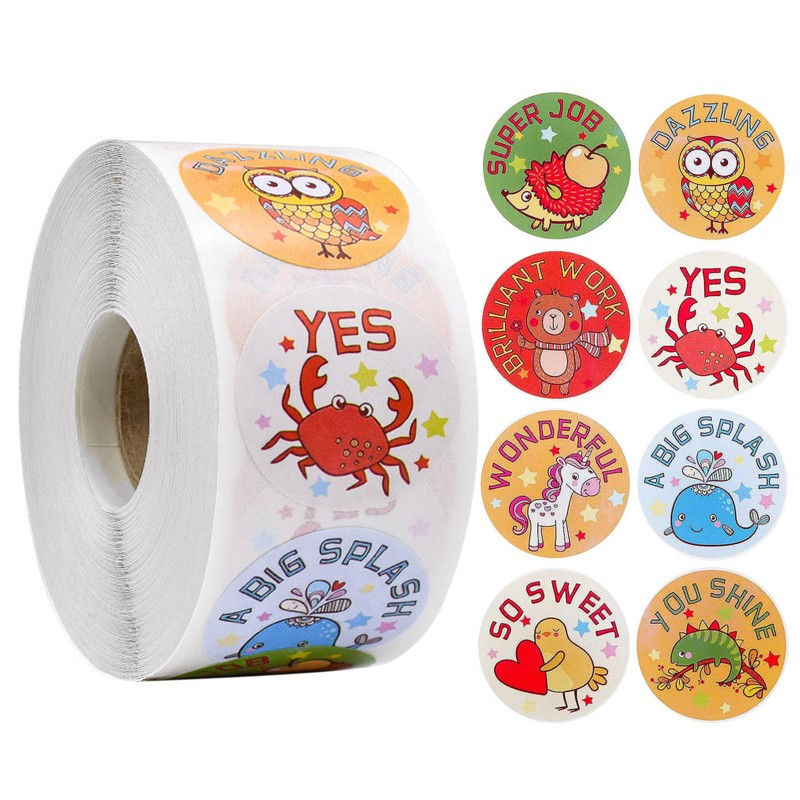 Thumbnail: Reward Stickers Labels Kids Children Animals Teachers School Praise Nursery