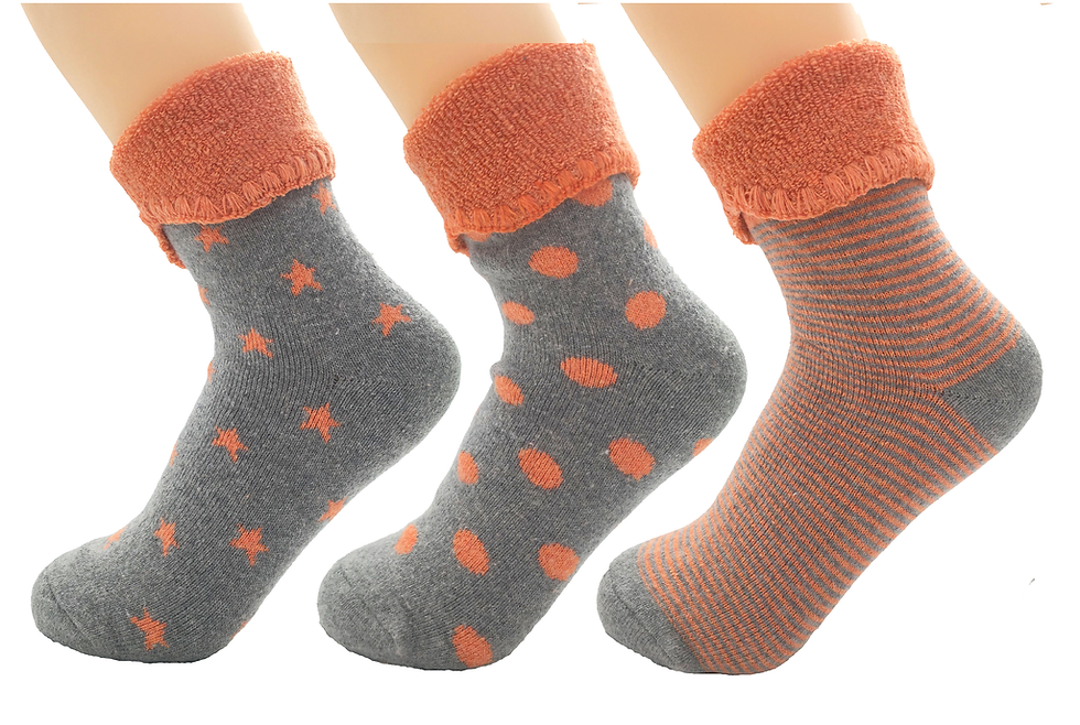 Thumbnail: Girls Angora Socks 3 Pairs Dots /Star/ Stripes Design