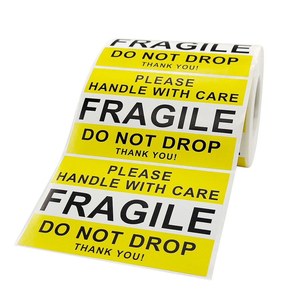 Thumbnail: Fragile Label Postage Do Not Drop Stickers 2.5”x4” 64x102mm Self Adhesive
