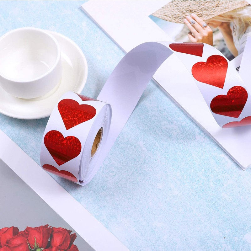 Thumbnail: Extra Large Stickers Red Love Heart Shape Labels Heart Red