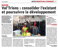 Val'Trions: consolider l'existant et poursuivre le développement