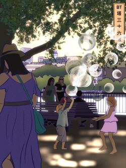 ‘Gloaming Bubbles’: BT Tower from Bank Side