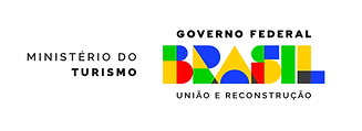 "Logotipo oficial do Ministério do Turismo do Brasil. A Sampamerica Turismo é uma agência cadastrada."