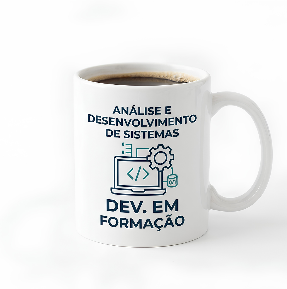 Caneca Branca Análise e Desenvolvimento de Sistemas, Dev em Formação.
