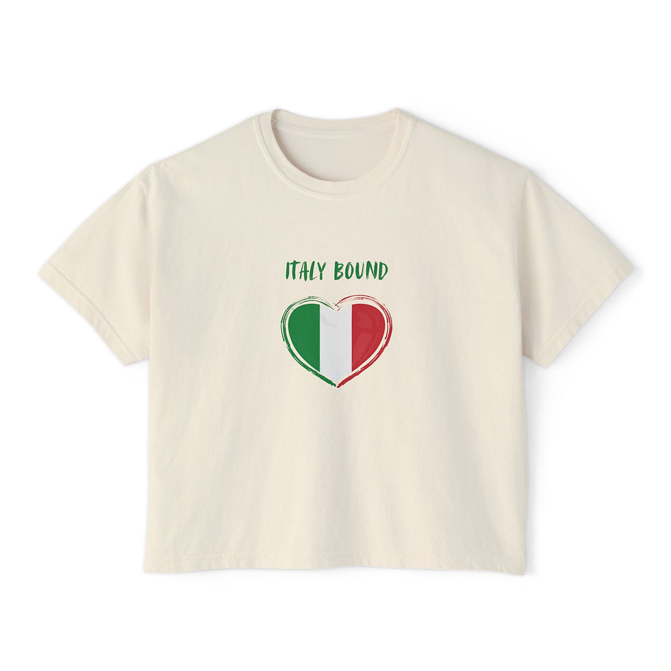 Thumbnail: Italy Bound Women's Boxy Tee, Travel Shirt, Gift for Travelers