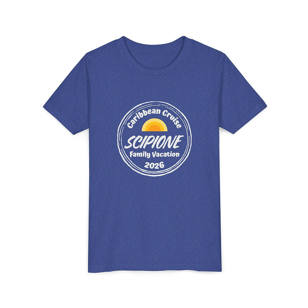 Thumbnail: Custom Family Vacation Youth Tee, Caribbean Cruise, Matching Family Tee