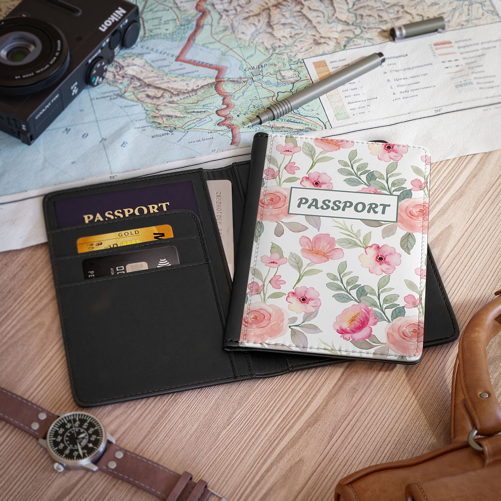 Thumbnail: Pink Flower Passport Cover, Travel Accessory, Unique Gift for Travelers