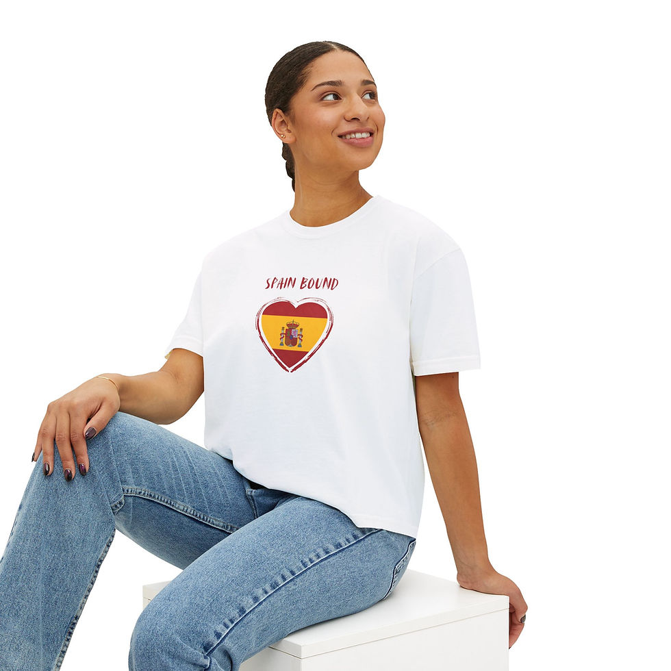 Thumbnail: Spain Bound Women's Boxy Tee, Travel Shirt, Gift for Travelers