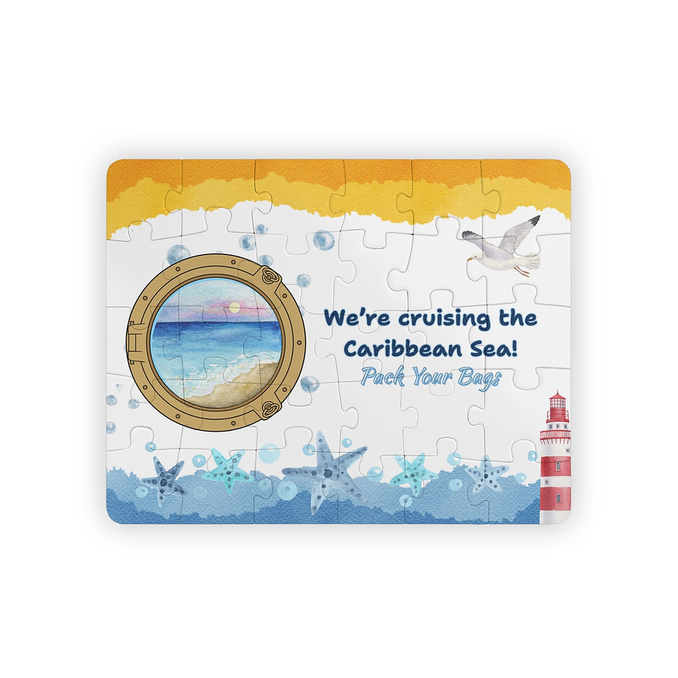 Caribbean Cruise Kids' Puzzle, Vacation Reveal Puzzle, Gift for Travelers