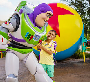 Boy with Buzz at Toy Story Land