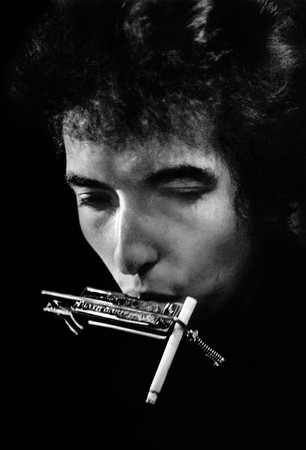 Bob Dylan with harmonica