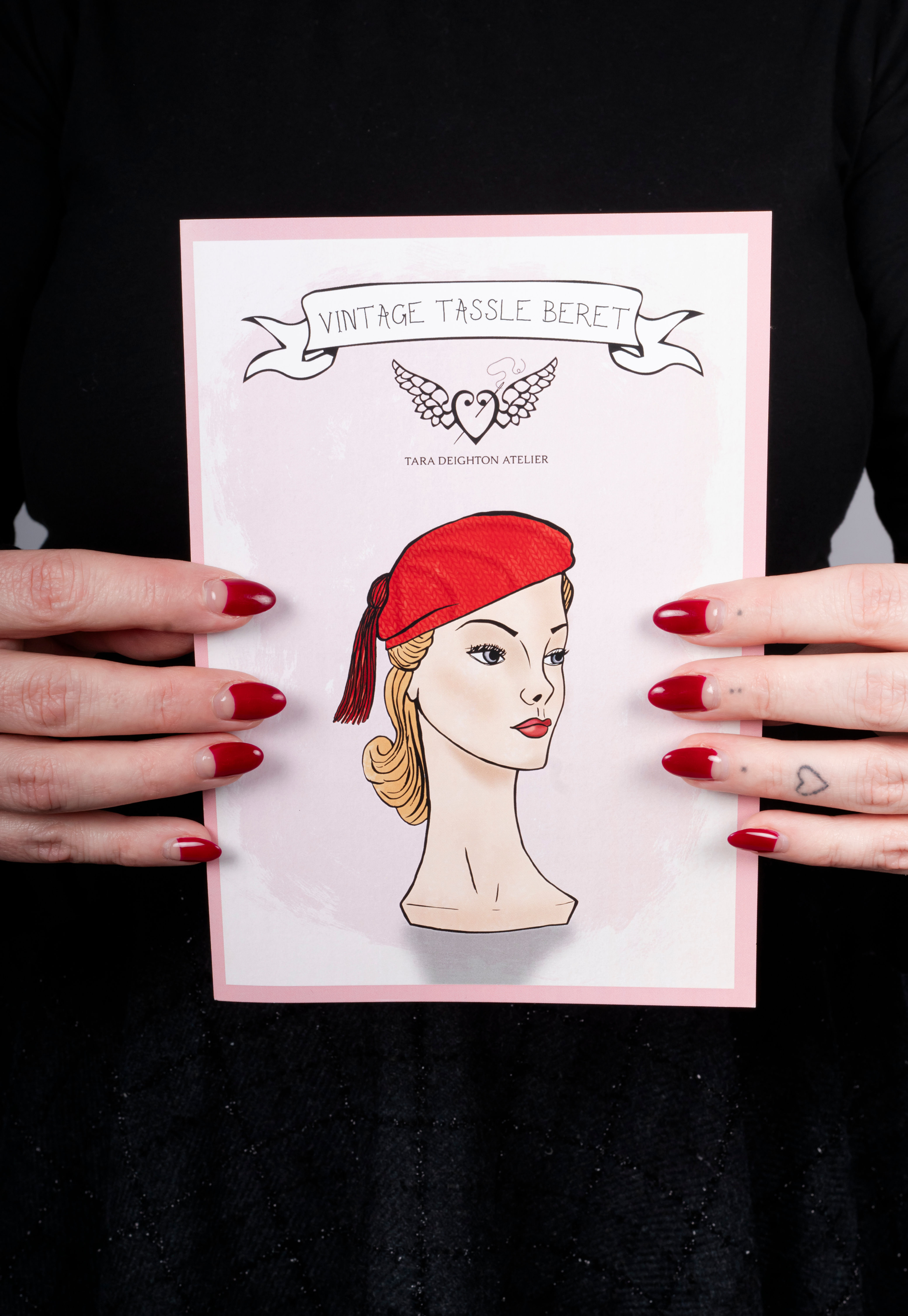 Vintage Tassel Beret PDF Knitting Pattern