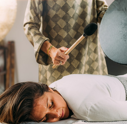 Sound healing therapy session