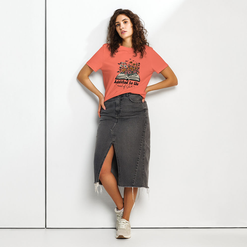 Addicted to the Word- Women’s organic ribbed neck t-shirt