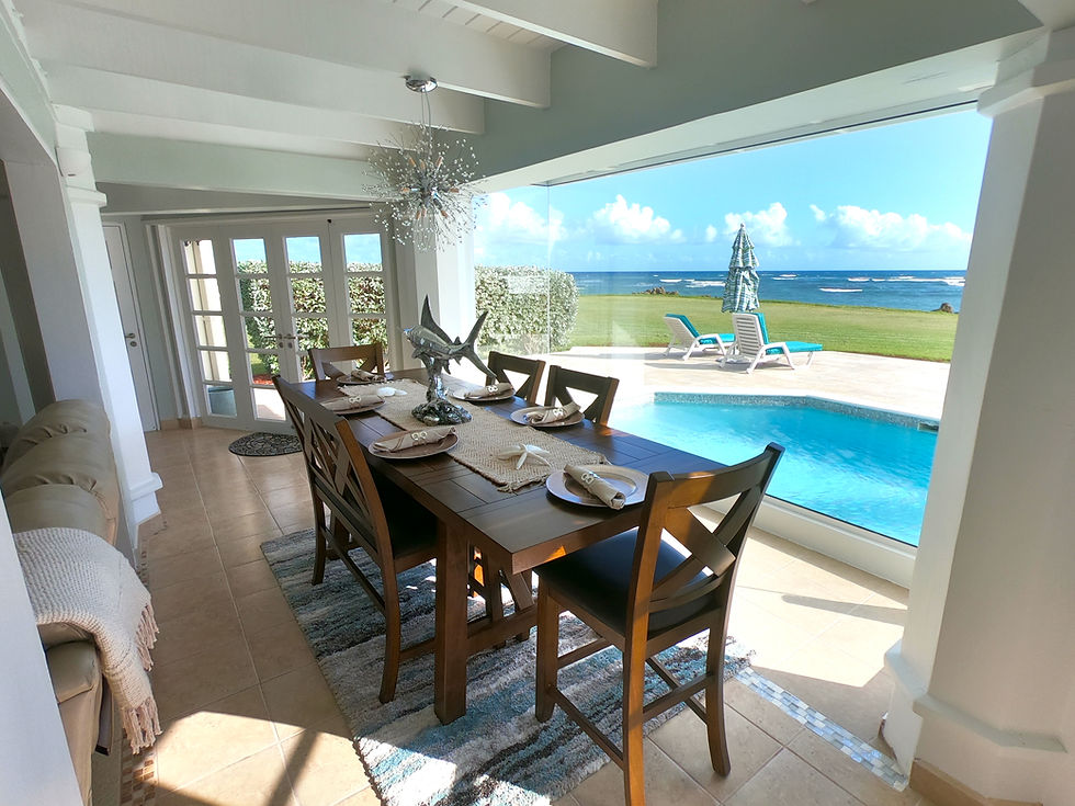 Dining Area Overlooking The Caribbean Sea