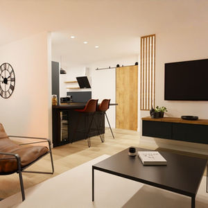 aménagement salon optimisé Saint Julien de Concelles pour famille