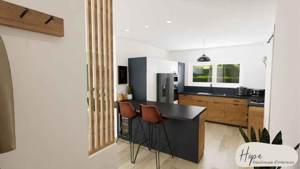 décoratrice d'intérieur Divatte sur Loire,restructuration pièce de vie avec entrée définie sud Nantes