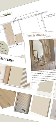 plan / croquis, planche d'inspiration / décoratrice Saint julien de concelles