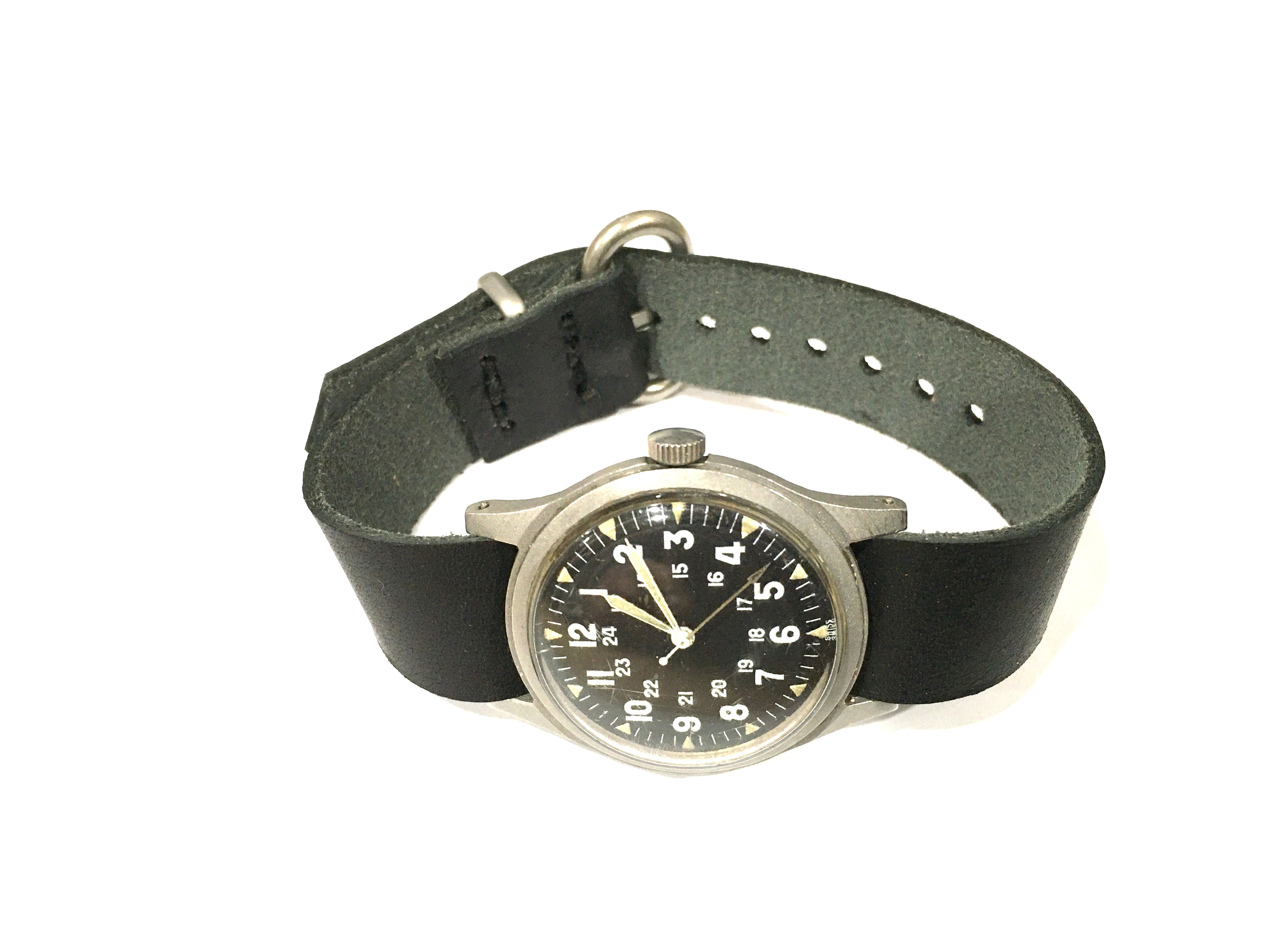 Artisan Made Horween Essex Black Leather Strap Gift For Him