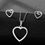 Miniature : Collier et boucles d'oreilles coeur 