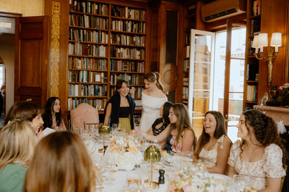candid bridal shower photos bride-to-be with guests