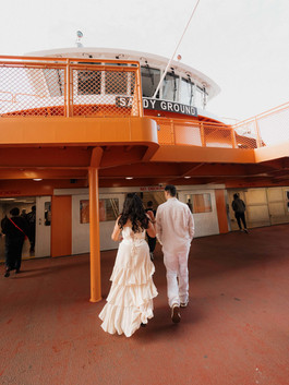 couple on Staten Island Ferry deck orange interior documentary film photographer All The Feels