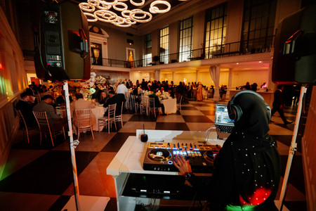 Wide shot of The Treasury after sunset Felina wedding venue night photo