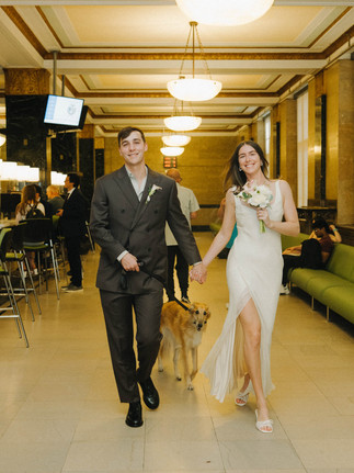 dog friendly elopement nyc portraits city hall with dog