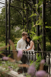 Romantic couples photography Conservatory Garden NYC summer cinematic photos
