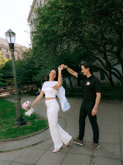 nyc city hall wedding outfit ideas couple