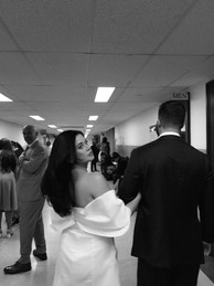 Documentary wedding photographer NYC Bronx courthouse architecture couple portrait