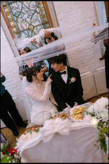 35mm film wedding portrait golden hour cinematic film photographer NYC