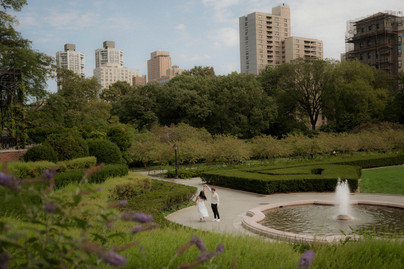 Candid engagement photos Conservatory Garden Central Park