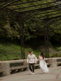 Candid engagement photos Conservatory Garden Central Park