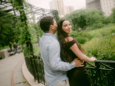 surprise proposal conservatory garden central park film photography