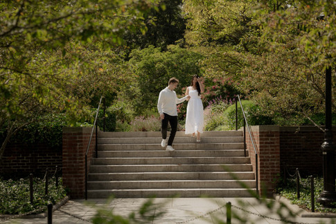 Romantic couples photography Conservatory Garden NYC summer cinematic photos