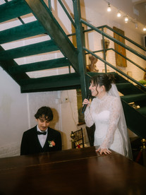 micro wedding nyc lace dress ceremony guests candid photography NYC
