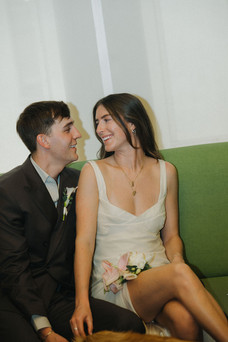 couple getting married at nyc city hall with dog