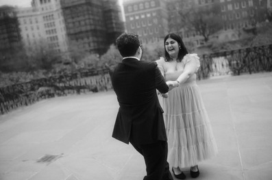 Cinematic couples photography Central Park NYC Conservatory Garden romantic photoshoot