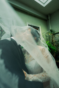 micro wedding nyc lace dress ceremony guests candid photography NYC