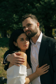 Documentary film photographer Bronx courthouse steps couple portrait
