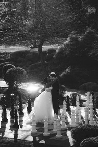 Cinematic film photographer NYC first look wedding photos couple in a garden at fall
